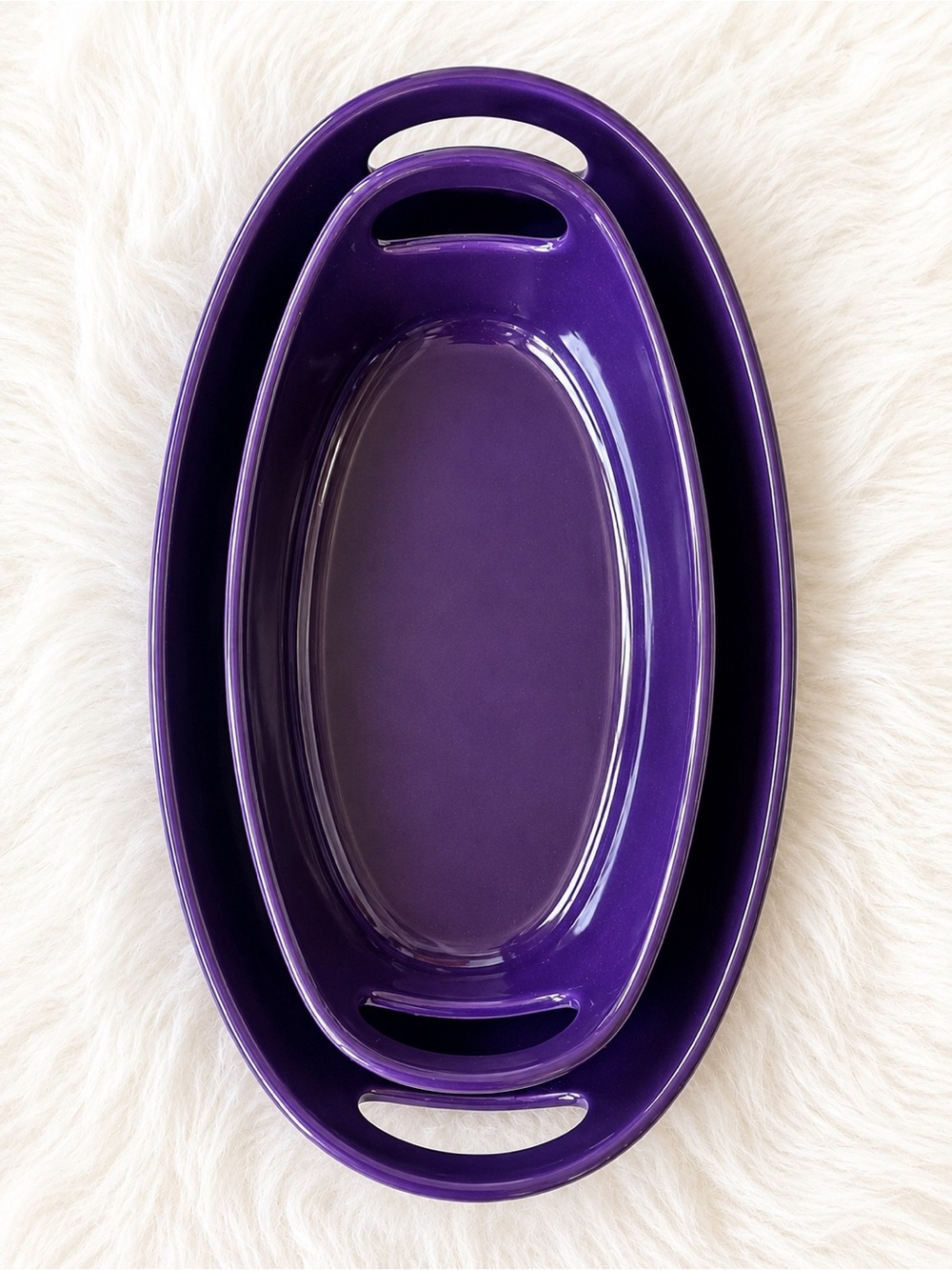 Rachael Ray Purple Oval Serving Dishes Set